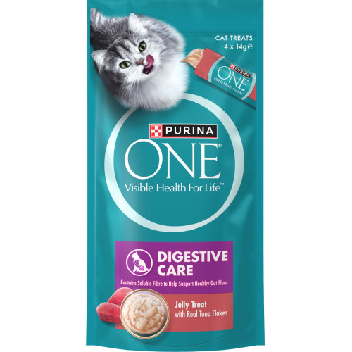 Purina ONE 56g Digestive Care ((Jelly Treat with Real Tuna Flakes)) 腸道護理貓小食 吞拿魚 (14g X4)
